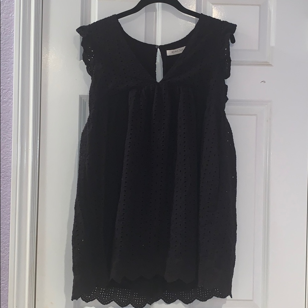 Hardly worn black eyelette dress super cute
